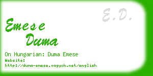 emese duma business card